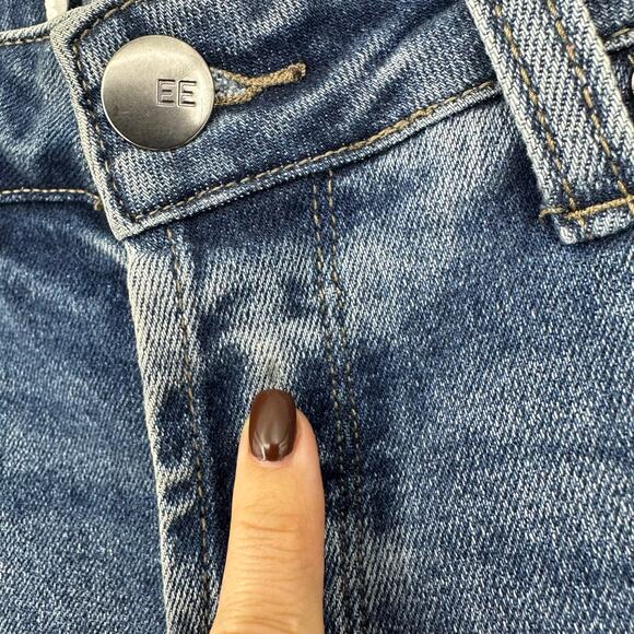 Evereve The Ever Straight Jeans Women Sz 27 Blue High Rise Button Fly Minimalist - Picture 4 of 15